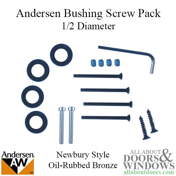 Andersen patio door escutcheon plate screw pack with black nylon bushings