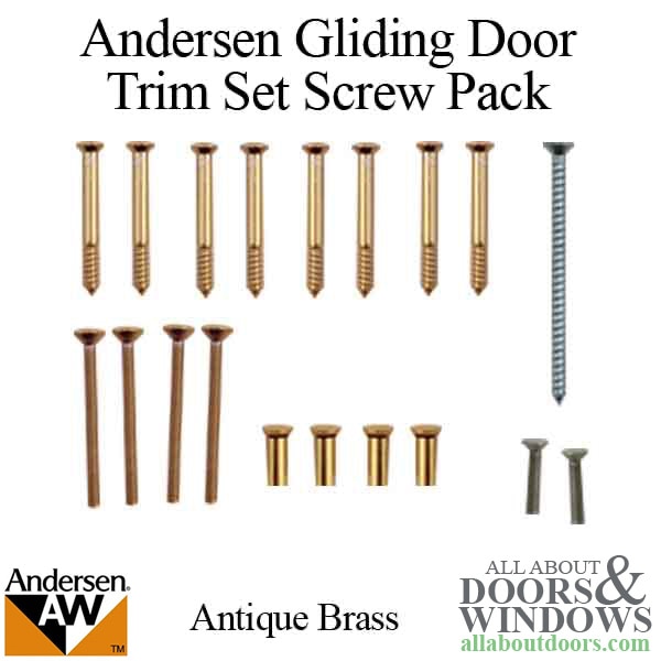 Andersen trim set screw pack for Newbury estate series gliding door handle set