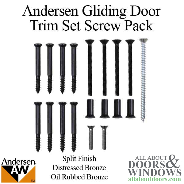 Andersen trim set screw pack for Newbury estate series gliding door handle set