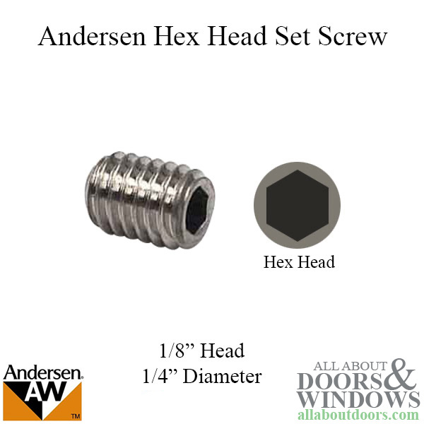 Single 1/8 inch set screw for Andersen Estate/Metro series door handle levers