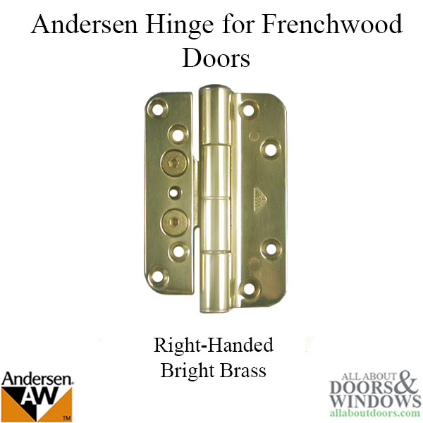 Andersen 19922005 Frenchwood door Hinge, Right Hand Bright Brass