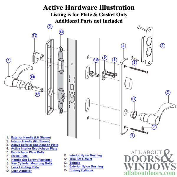 Installed View – Exterior Escutcheon on Frenchwood Door