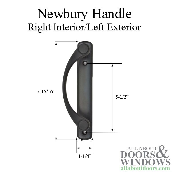 Dimensional Diagram – Newbury Sliding Handle