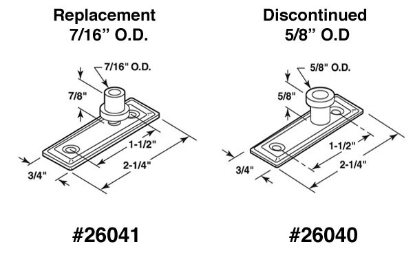 Top Guide for Bi-folding Door, 5/8 Inch O.D. - Replacement for Discontinued Item