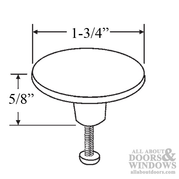 Polished Brass Die Cast Knob - 1-7/8 Inch Diameter - Dimensions