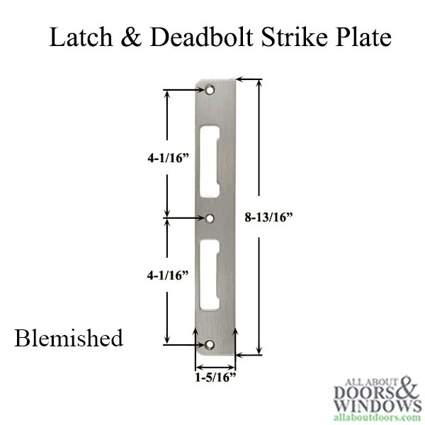 Latch & Deadbolt Strike Plate, 1.30" x 8.82" Flat Matte Black BLEMISHED