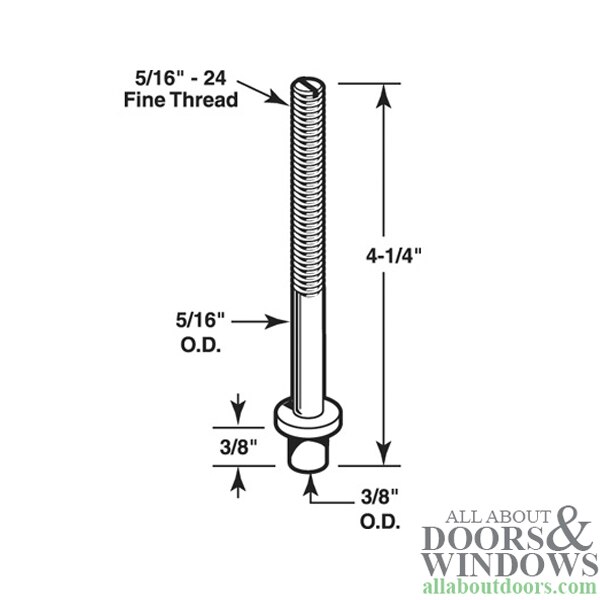 Pivot Rod, 5/16, Bottom, Threaded