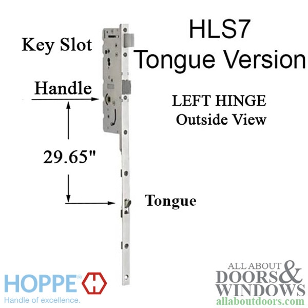 Hoppe HLS7 left hand tongue at 29.65 inches active gear 45/92