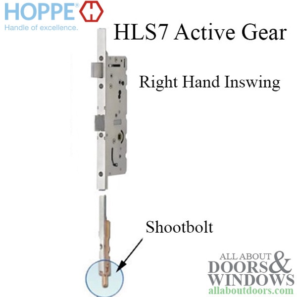 HOPPE HLS7 16mm active gear 45/92, right handed shootbolt 25mm