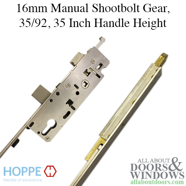 Hoppe 16mm manual shootbolt gear, 35/92, 35 inch handle height