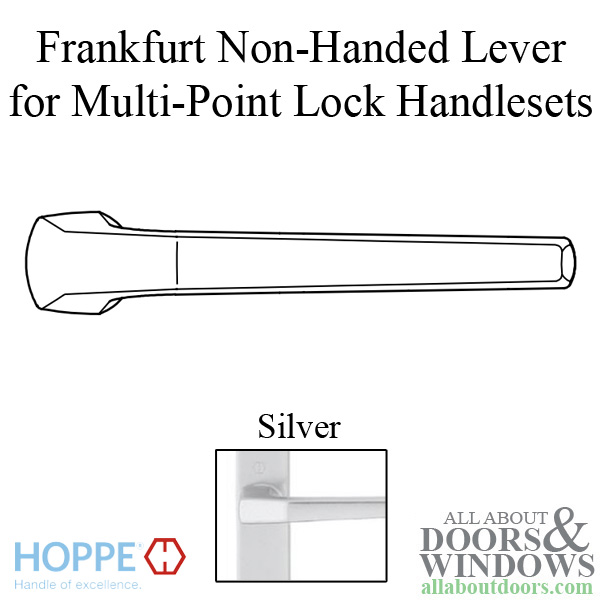 Hoppe Frankfurt non-handed lever handle for multipoint lock handlesets