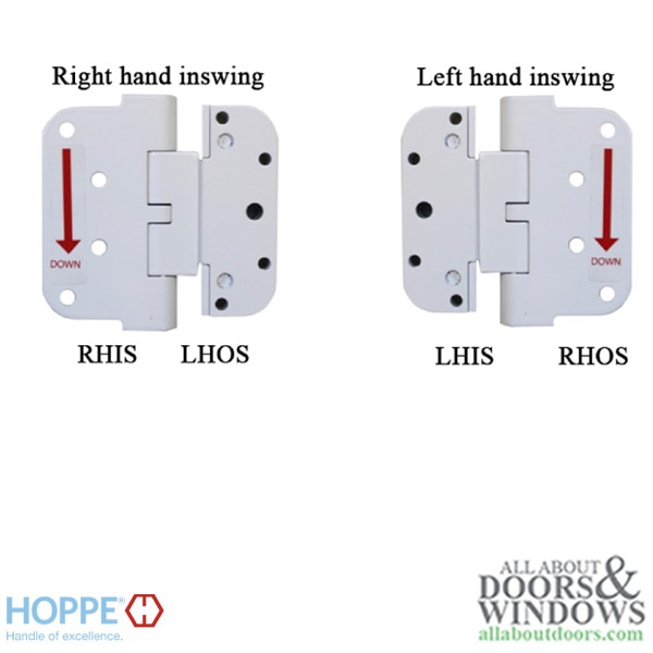 Hoppe Adjustable Set Hinge Left Hand Inswing Right Hand Outswing