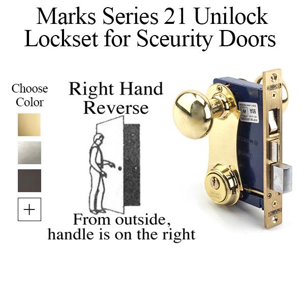 Marks Door Handles and Lock for Steel Security Storm Door Security