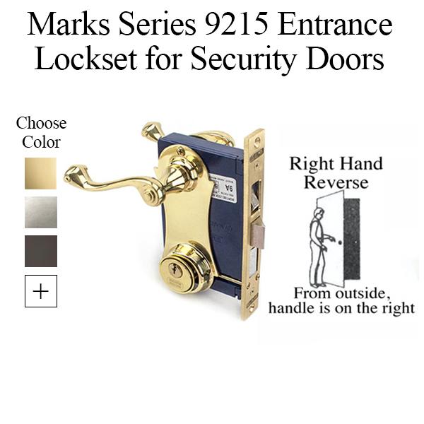 Marks Mortise Lock Body – 90 Series, Left Hand Reverse, 2-1/2" Backset, 1/4" Square Spindle, For Ornamental Steel Storm Doors