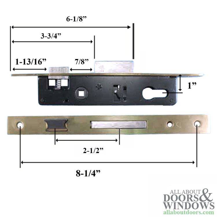 Marks USA SLIMLINE Mortise Lock Set Dimensions