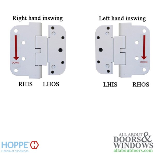 Hoppe Adjustable Set Hinge Left Hand Inswing Right Hand Outswing