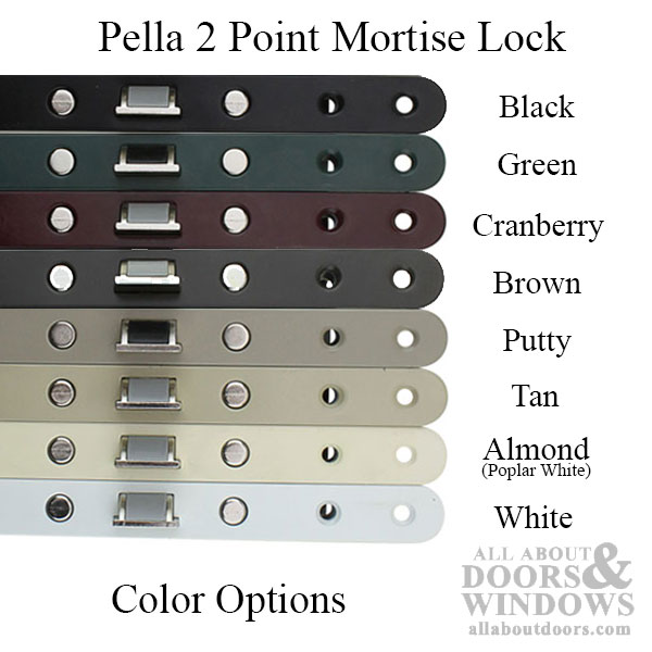 Shows 8 different lock colors available stacked on top of each other