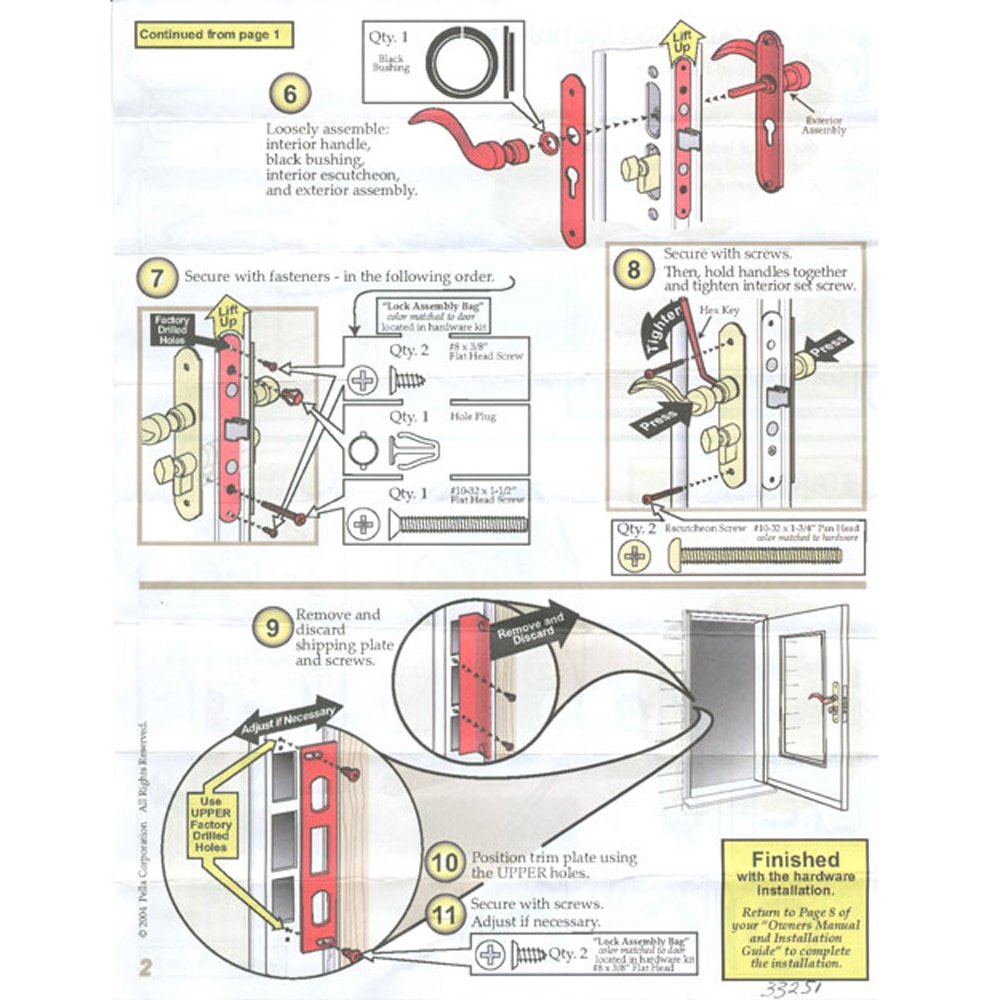 2nd part of installation instructions that show how to install mortise lock