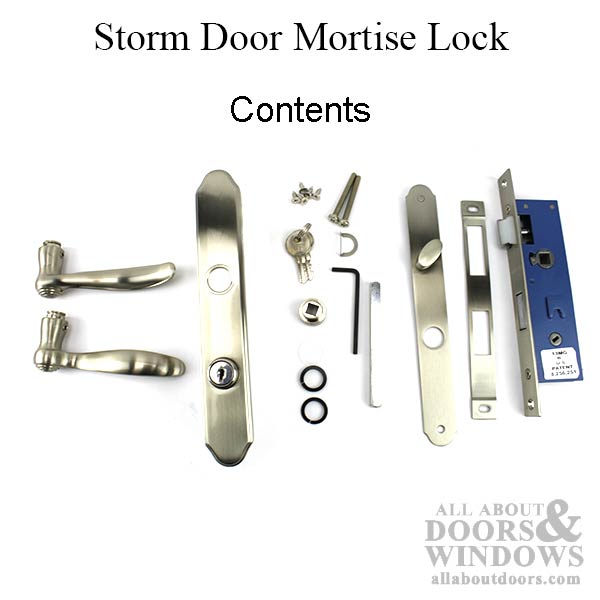 Larson Storm Door Handle Set 78 Backsetmortise Lock Satin Nickel