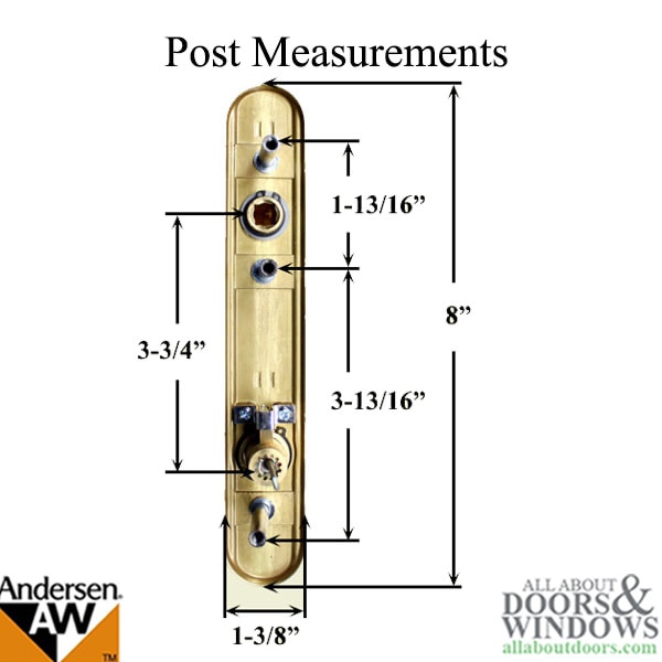 Andersen Emco 3 Post Storm Door Hardware - Post Measurements