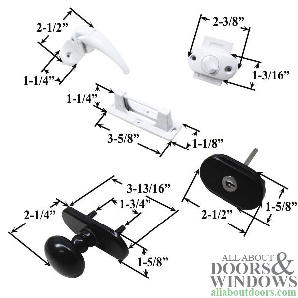Andersen Knob and Deadbolt Kit Dimensions
