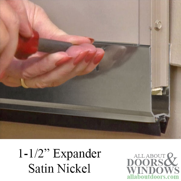 Installed Satin Nickel Andersen Handle and Expander – 1-1/2 Inch Door