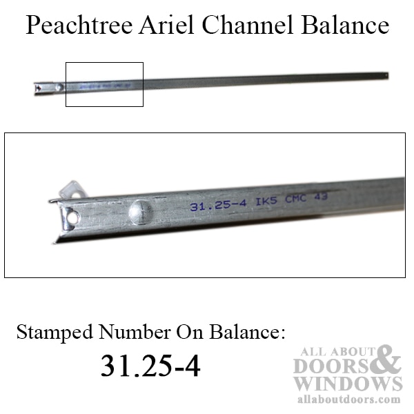 Peachtree Ariel Channel Balance 31-1/4-4 for 3072 / 3672 Non-Tilt Windows
