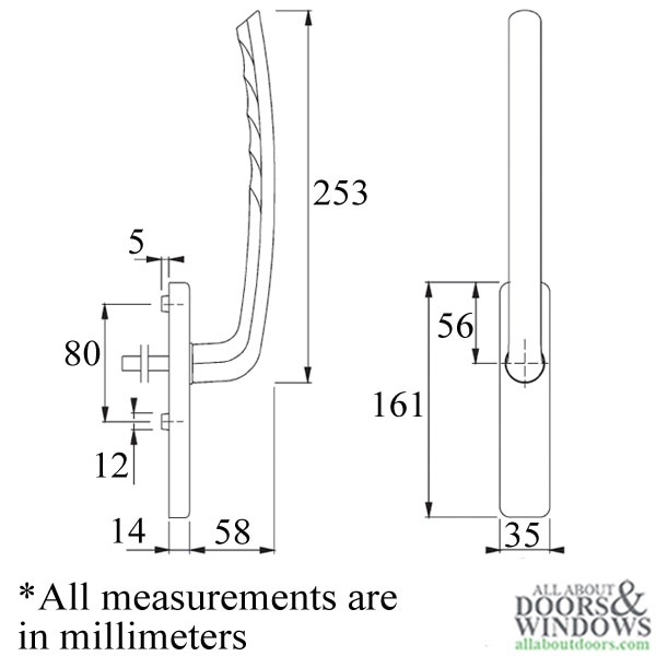 Tokyo Handle and Finger Grip Dimensions