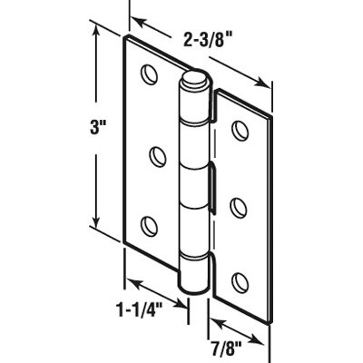 Specs: 2.25 x 3 Screen Door Hinges – Aluminum