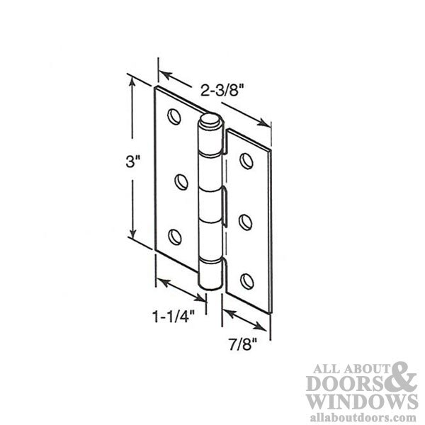 Specs: 2-3/8 x 3 Storm / Screen Door Hinges – Black