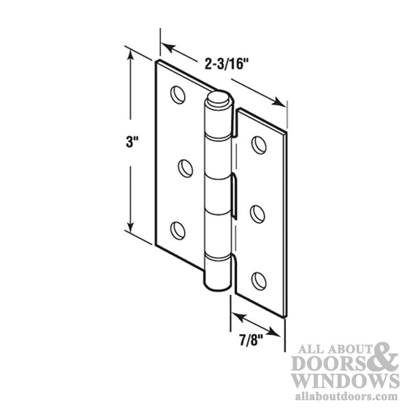 Hinge 23/16 x 3 Storm door Aluminum 2 pack