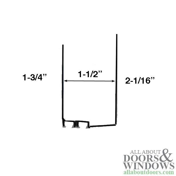 1-1/2 Inch Storm Door Expander w/ 2 Sweeps, 35-1/16 Inch Length - Satin Nickel