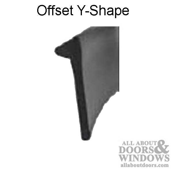 Vinyl Storm OffSet Y Shape Door Sweep Larson OffSet Y Shape Draft Stopper - Black