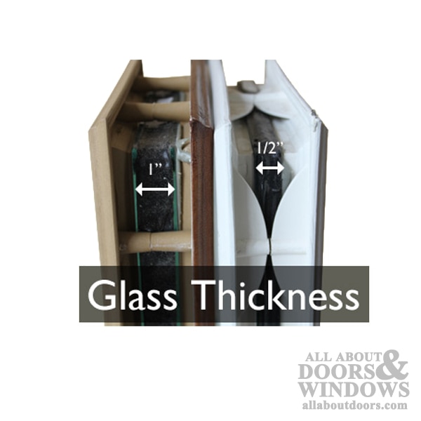 Therma-Tru 16" X 40" Oval Surround with Clear 1" Glass for Entry Doors. Glass Thicknesses
