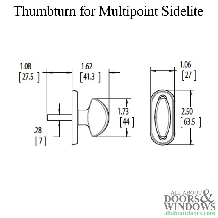 Specs: Sidelite Multipoint Thumbturn – 1-11/16 Inch Hole Center