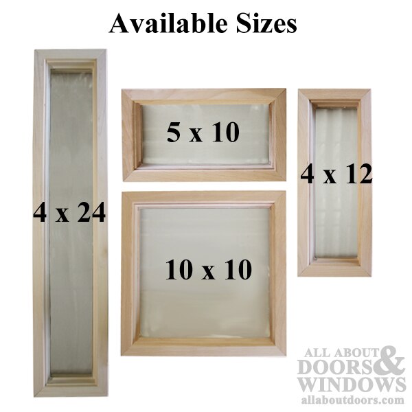 Wood frame door lite 5 x 10 single pane glass