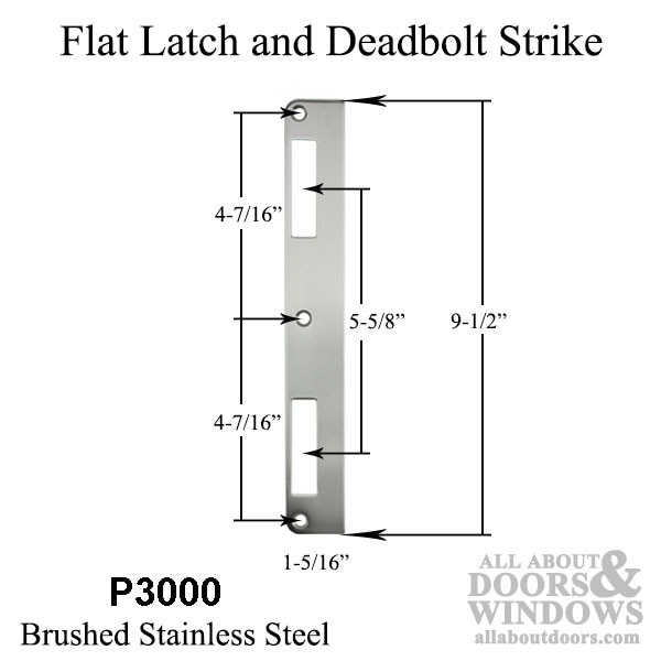 Active Latch/Deadbolt Dimensions