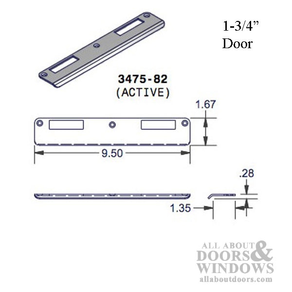 Active Latch/Deadbolt Dimensions