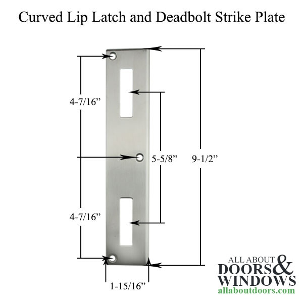 P3000 Passive Latch and Deadbolt, Curved Lip Strike Plate