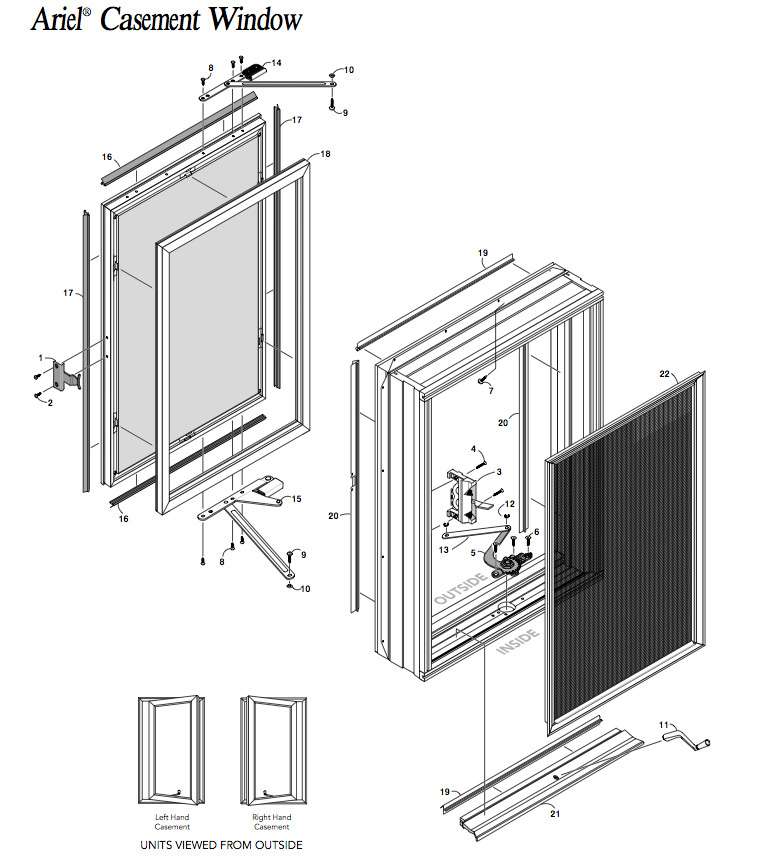 Peachtree Ariel Egress Top Left Hand Casement Hinge for Enhanced Safety