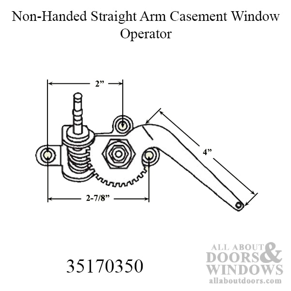 Peachtree Ariel Casement Window Non-Handed Straight Arm Operator - Black