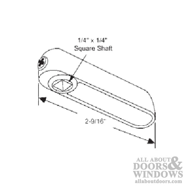 Peachtree Double Hung Lock Latch Handle - Dimensions