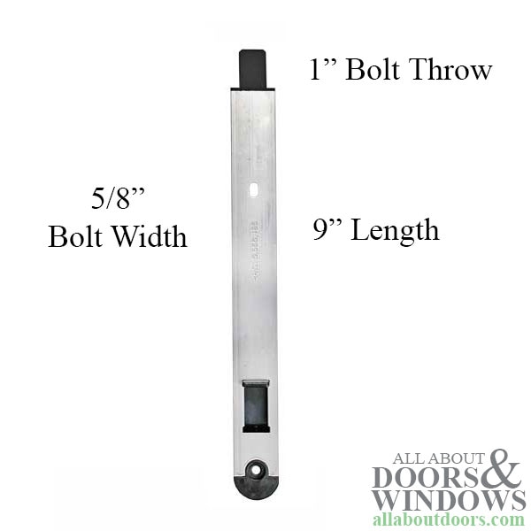 9 Inch Magnum Flush Slide Bolt 1/4-inch Medium Profile