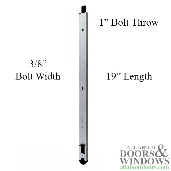 19 Inch Magnum Flush Slide Bolt 3/8-inch Profile, 3/8-inch Wide Tip
