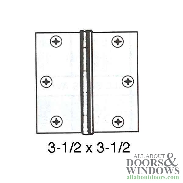 Specs: 3.5 x 3.5 Brass Hinge – Square Corners – Single