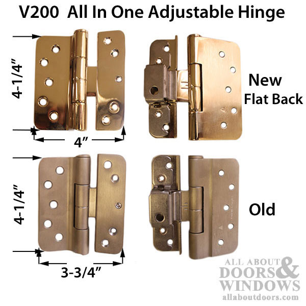 V200 Left Hand All In One Adjustable Hinge, New Style