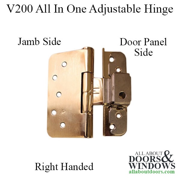 V200 Left Hand All-In-One Adjustable Hinge, New Style - Panel & Jamb Side