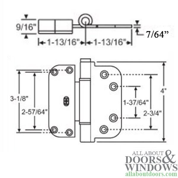 Columbus 2D Adjustable Hinge, Brass, Top and Bottom