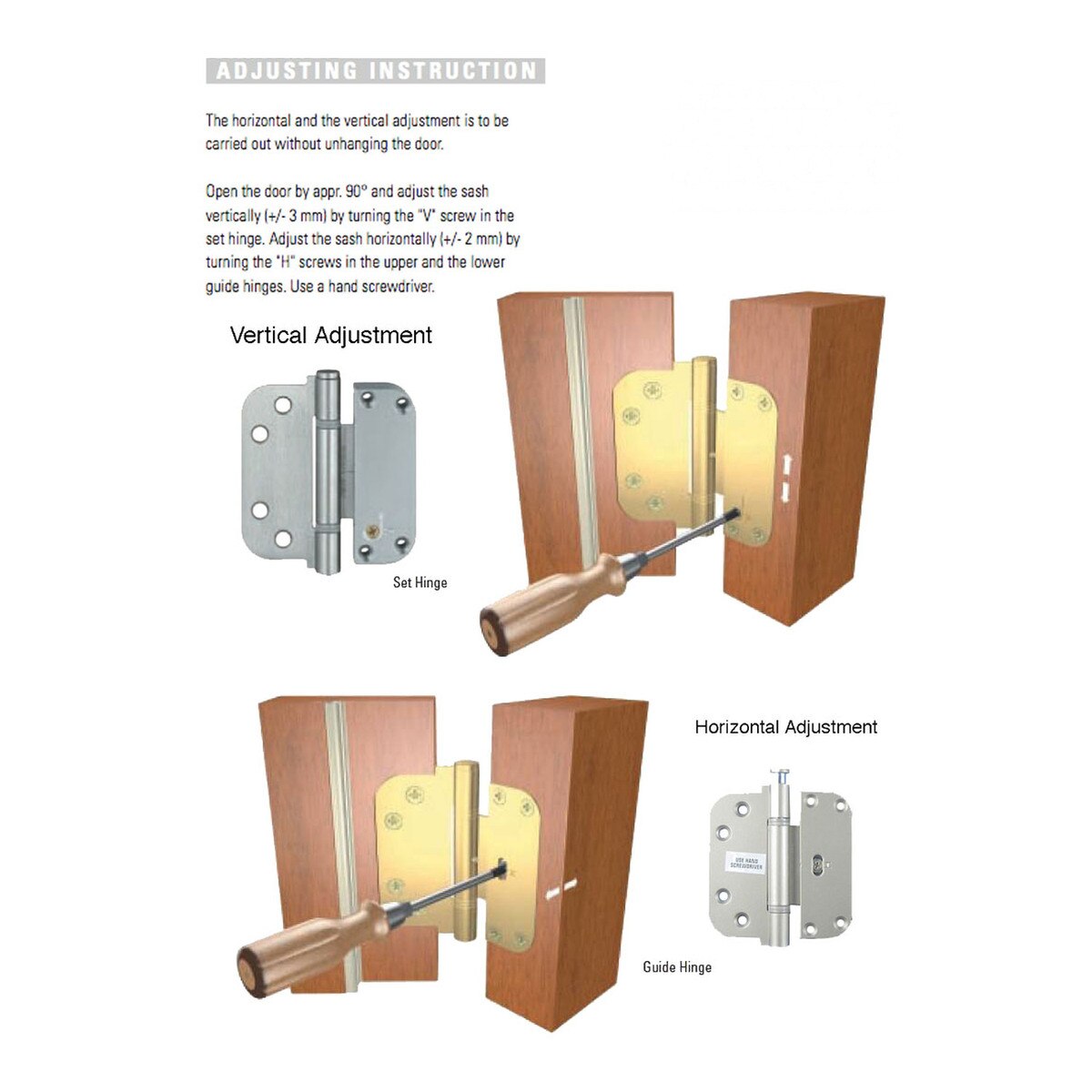 Guide Hinge Horizontal Adjustment