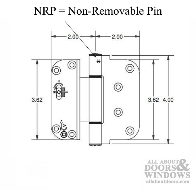 Adjustable Outswing Door Hinge NRP